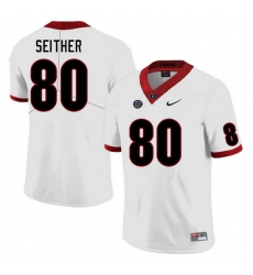 Men #80 Brett Seither Georgia Bulldogs College Football Jerseys Sale-White Men #80 Brett Seither Georgia Bulldogs College Football Jerseys Sale-White