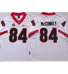 Men #84 Ladd McConkey Georgia Bulldogs College Football Jerseys Sale-White Men #84 Ladd McConkey Georgia Bulldogs College Football Jerseys Sale-White