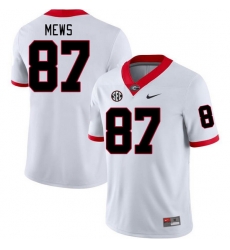 Men #87 Mekhi Mews Georgia Bulldogs College Football Jerseys Stitched-White Men #87 Mekhi Mews Georgia Bulldogs College Football Jerseys Stitched-White