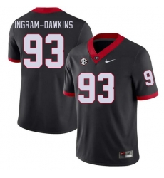 Men #93 Tyrion Ingram-Dawkins Georgia Bulldogs College Football Jerseys Stitched-Black Men #93 Tyrion Ingram-Dawkins Georgia Bulldogs College Football Jerseys Stitched-Black