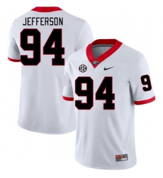 Men #94 Jonathan Jefferson Georgia Bulldogs College Football Jerseys Stitched-White Men #94 Jonathan Jefferson Georgia Bulldogs College Football Jerseys Stitched-White