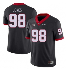 Men #98 Noah Jones Georgia Bulldogs College Football Jerseys Stitched-Black Men #98 Noah Jones Georgia Bulldogs College Football Jerseys Stitched-Black