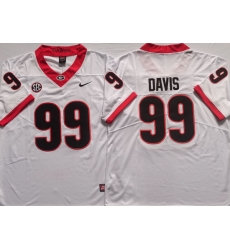 Men #99 Jordan Davis Georgia Bulldogs College Football Jerseys white Men #99 Jordan Davis Georgia Bulldogs College Football Jerseys white