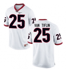 Men Georgia Bulldogs #25 Steven Van Tiflin College Football Jerseys-White Men Georgia Bulldogs #25 Steven Van Tiflin College Football Jerseys-White