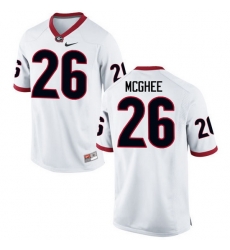 Men Georgia Bulldogs #26 Tyrique McGhee College Football Jerseys-White Men Georgia Bulldogs #26 Tyrique McGhee College Football Jerseys-White