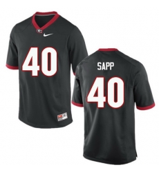 Men Georgia Bulldogs #40 Theron Sapp College Football Jerseys-Black Men Georgia Bulldogs #40 Theron Sapp College Football Jerseys-Black