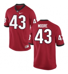 Men Georgia Bulldogs #43 Nick Moore College Football Jerseys-Red Men Georgia Bulldogs #43 Nick Moore College Football Jerseys-Red