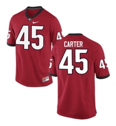 Men Georgia Bulldogs #45 Reggie Carter College Football Jerseys-Red Men Georgia Bulldogs #45 Reggie Carter College Football Jerseys-Red