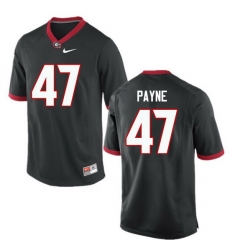 Men Georgia Bulldogs #47 Christian Payne College Football Jerseys-Black Men Georgia Bulldogs #47 Christian Payne College Football Jerseys-Black