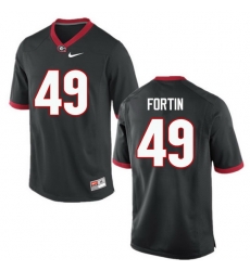 Men Georgia Bulldogs #49 Turner Fortin College Football Jerseys-Black Men Georgia Bulldogs #49 Turner Fortin College Football Jerseys-Black