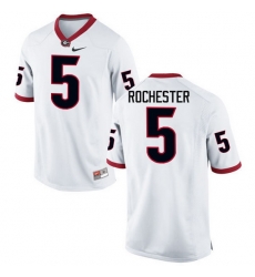 Men Georgia Bulldogs #5 Julian Rochester College Football Jerseys-White Men Georgia Bulldogs #5 Julian Rochester College Football Jerseys-White