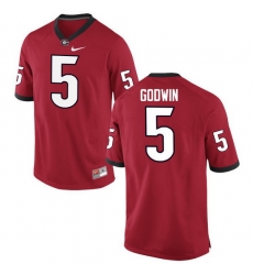 Men Georgia Bulldogs #5 Terry Godwin College Football Jerseys-Red Men Georgia Bulldogs #5 Terry Godwin College Football Jerseys-Red