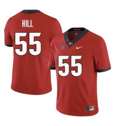 Men Georgia Bulldogs #55 Deontrey Hill College Football Jerseys Sale-Red Men Georgia Bulldogs #55 Deontrey Hill College Football Jerseys Sale-Red