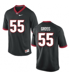 Men Georgia Bulldogs #55 Jacob Gross College Football Jerseys-Black Men Georgia Bulldogs #55 Jacob Gross College Football Jerseys-Black