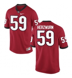 Men Georgia Bulldogs #59 Matthew Herzwurm College Football Jerseys-Red Men Georgia Bulldogs #59 Matthew Herzwurm College Football Jerseys-Red