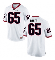 Men Georgia Bulldogs #65 Kendall Baker College Football Jerseys-White Men Georgia Bulldogs #65 Kendall Baker College Football Jerseys-White