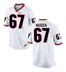 Men Georgia Bulldogs #67 Sam Madden College Football Jerseys-White Men Georgia Bulldogs #67 Sam Madden College Football Jerseys-White