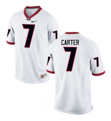 Men Georgia Bulldogs #7 Lorenzo Carter College Football Jerseys-White Men Georgia Bulldogs #7 Lorenzo Carter College Football Jerseys-White