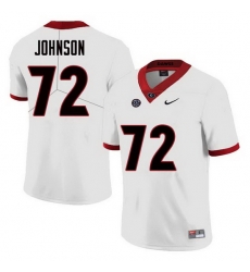 Men Georgia Bulldogs #72 Netori Johnson College Football Jerseys Sale-White Men Georgia Bulldogs #72 Netori Johnson College Football Jerseys Sale-White