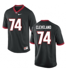 Men Georgia Bulldogs #74 Ben Cleveland College Football Jerseys-Black Men Georgia Bulldogs #74 Ben Cleveland College Football Jerseys-Black