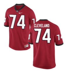 Men Georgia Bulldogs #74 Ben Cleveland College Football Jerseys-Red Men Georgia Bulldogs #74 Ben Cleveland College Football Jerseys-Red
