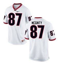 Men Georgia Bulldogs #87 Miles McGinty College Football Jerseys-White Men Georgia Bulldogs #87 Miles McGinty College Football Jerseys-White