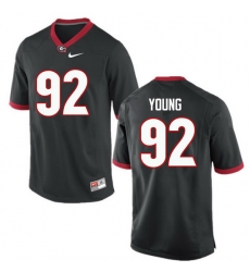 Men Georgia Bulldogs #92 Justin Young College Football Jerseys-Black Men Georgia Bulldogs #92 Justin Young College Football Jerseys-Black