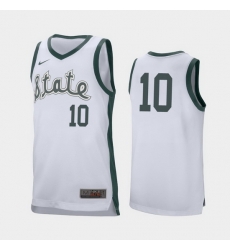 Michigan State Spartans Jack Hoiberg White Retro Performance Men'S Jersey Michigan State Spartans Jack Hoiberg White Retro Performance Men'S Jersey