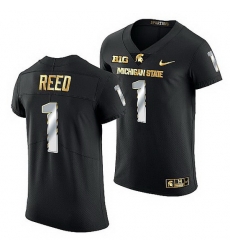 Michigan State Spartans Jayden Reed 2021 22 Golden Edition Limited Football Black Jersey Michigan State Spartans Jayden Reed 2021 22 Golden Edition Limited Football Black Jersey