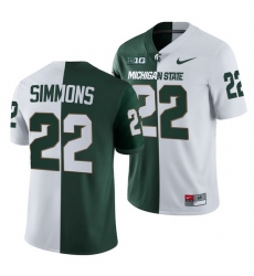 Michigan State Spartans Jordon Simmons Michigan State Spartans Split Edition 2021 22 Jersey Michigan State Spartans Jordon Simmons Michigan State Spartans Split Edition 2021 22 Jersey