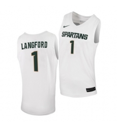 Michigan State Spartans Joshua Langford White Replica Men Jersey Michigan State Spartans Joshua Langford White Replica Men Jersey