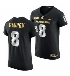 Michigan State Spartans Simeon Barrow 2021 22 Golden Edition Limited Football Black Jersey Michigan State Spartans Simeon Barrow 2021 22 Golden Edition Limited Football Black Jersey