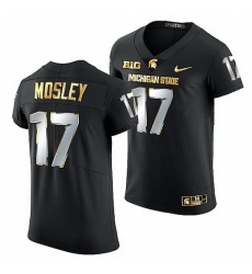 Michigan State Spartans Tre Mosley 2021 22 Golden Edition Limited Football Black Jersey Michigan State Spartans Tre Mosley 2021 22 Golden Edition Limited Football Black Jersey