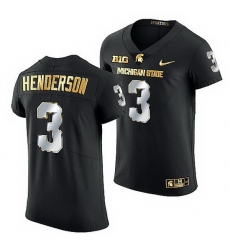 Michigan State Spartans Xavier Henderson 2021 22 Golden Edition Limited Football Black Jersey Michigan State Spartans Xavier Henderson 2021 22 Golden Edition Limited Football Black Jersey
