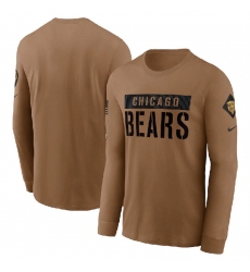 Men Chicago Bears 2023 Brown Salute To Service Long Sleeve T Shirt Men Chicago Bears 2023 Brown Salute To Service Long Sleeve T Shirt