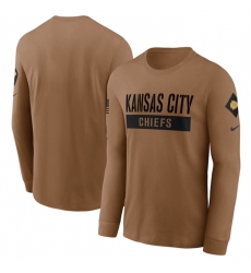 Men Kansas City Chiefs 2023 Brown Salute To Service Long Sleeve T Shirt Men Kansas City Chiefs 2023 Brown Salute To Service Long Sleeve T Shirt