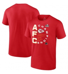 Men Kansas City Chiefs Red 2023 AFC Champions Right Side Big 26 Tall T Shirt Men Kansas City Chiefs Red 2023 AFC Champions Right Side Big 26 Tall T Shirt