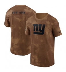 Men New York Giants 2023 Brown Salute To Service Sideline T Shirt Men New York Giants 2023 Brown Salute To Service Sideline T Shirt
