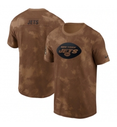 Men New York Jets 2023 Brown Salute To Service Sideline T Shirt Men New York Jets 2023 Brown Salute To Service Sideline T Shirt