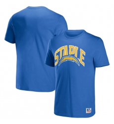 Men Los Angeles Chargers X Staple Light Blue Logo Lockup T Shirt Men Los Angeles Chargers X Staple Light Blue Logo Lockup T Shirt