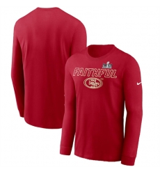 Men San Francisco 49ers Scarlet Super Bowl LVIII Local Long Sleeve T Shirt Men San Francisco 49ers Scarlet Super Bowl LVIII Local Long Sleeve T Shirt