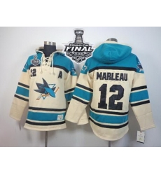 Men San Jose Sharks 12 Patrick Marleau Cream Sawyer Hooded Sweatshirt 2016 Stanley Cup Final Patch Stitched NHL Jersey Men San Jose Sharks 12 Patrick Marleau Cream Sawyer Hooded Sweatshirt 2016 Stanley Cup Final Patch Stitched NHL Jersey