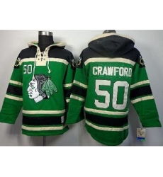 Chicago Blackhawks 50 Corey Crawford Green Lace-Up Hoodies Chicago Blackhawks 50 Corey Crawford Green Lace-Up Hoodies