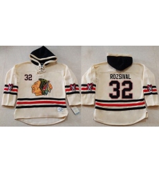 Men Chicago Blackhawks 32 Michal Rozsival Cream Heavyweight Pullover Hoodie Stitched NHL Jersey Men Chicago Blackhawks 32 Michal Rozsival Cream Heavyweight Pullover Hoodie Stitched NHL Jersey