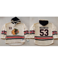 Men Chicago Blackhawks 53 Brandon Mashinter Cream Heavyweight Pullover Hoodie Stitched NHL Jersey Men Chicago Blackhawks 53 Brandon Mashinter Cream Heavyweight Pullover Hoodie Stitched NHL Jersey