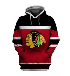Men Chicago Blackhawks Red Black All Stitched Hooded Sweatshirt Men Chicago Blackhawks Red Black All Stitched Hooded Sweatshirt
