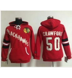 Women Chicago Blackhawks #50 Corey Crawford Red Old Time Heidi NHL Hoodie Women Chicago Blackhawks #50 Corey Crawford Red Old Time Heidi NHL Hoodie