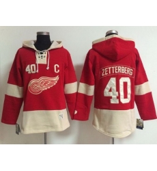 Detroit Red Wings 40 Henrik Zetterberg Red Women Old Time Lacer NHL Hoodie Detroit Red Wings 40 Henrik Zetterberg Red Women Old Time Lacer NHL Hoodie