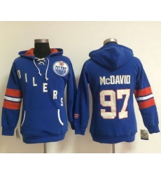 Edmonton Oilers 97 Connor McDavid Light Blue Women Old Time Heidi NHL Hoodie Edmonton Oilers 97 Connor McDavid Light Blue Women Old Time Heidi NHL Hoodie