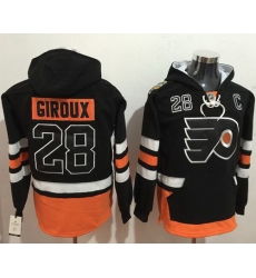 Men Philadelphia Flyers 28 Claude Giroux Black Name 26 Number Pullover NHL Hoodie Men Philadelphia Flyers 28 Claude Giroux Black Name 26 Number Pullover NHL Hoodie